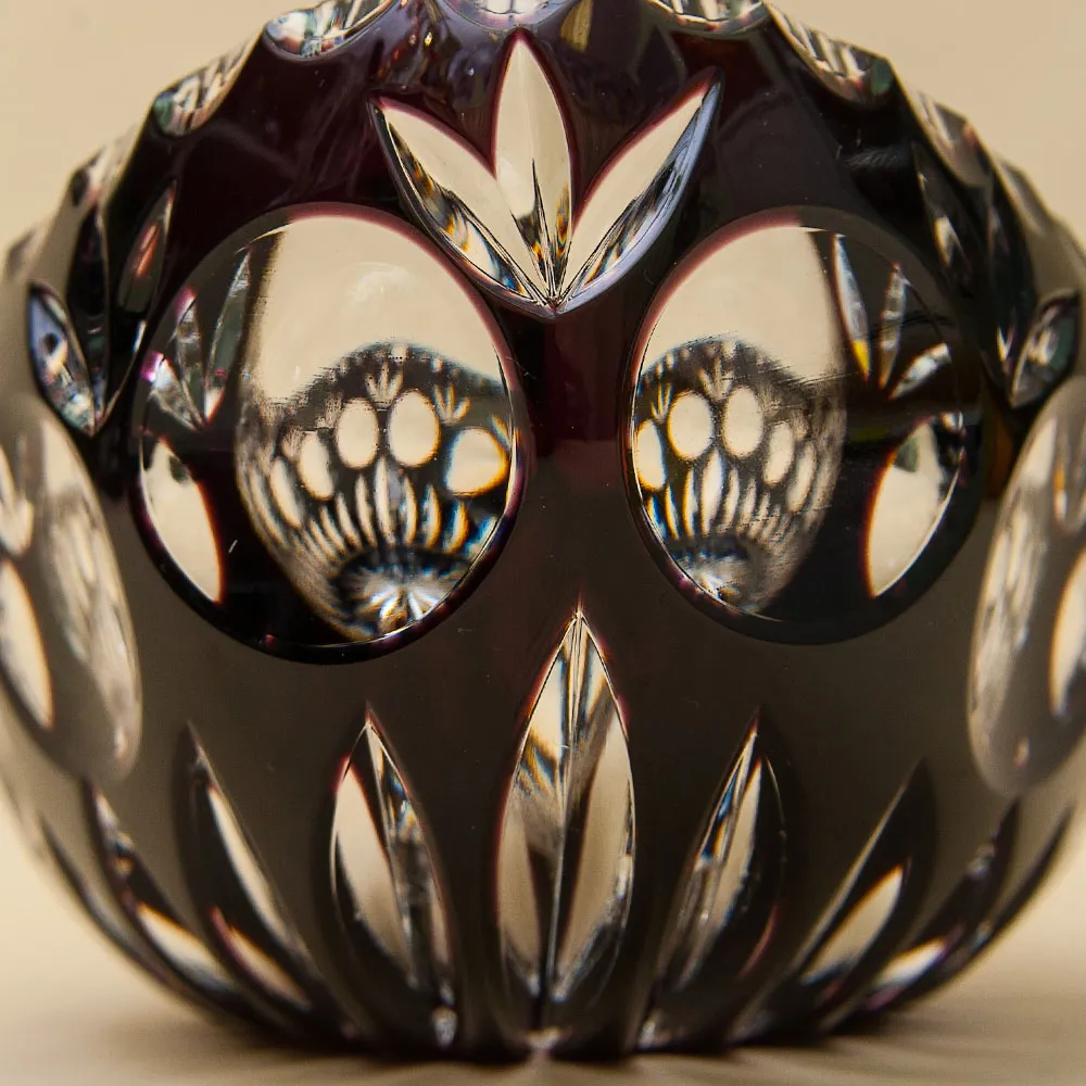 Ваза-Конфетница «ЛАДЬЯ» Цветной Хрусталь Trischler Winterhalder Германия 70-е гг.