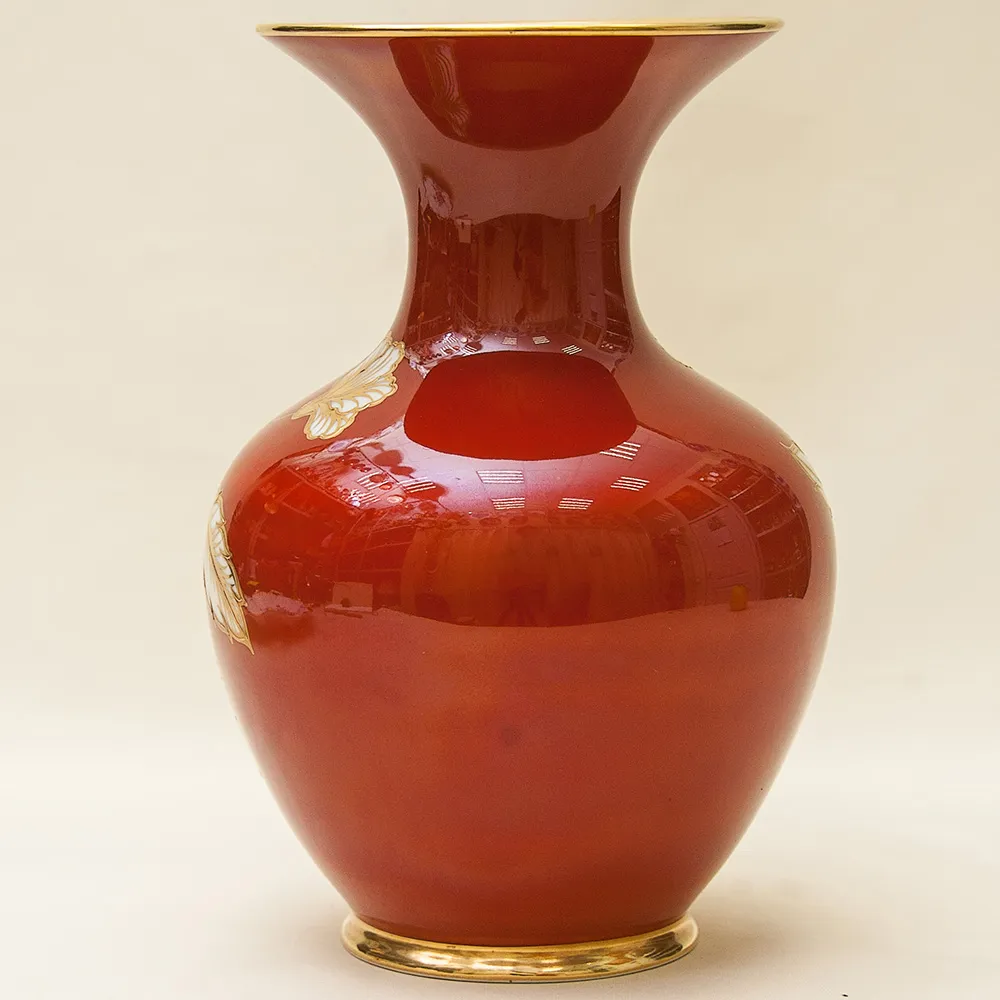 Коллекционная Ваза из серии «Золото Роз» Фарфор Hertel, Jacob&Co. Германия Н-25см.