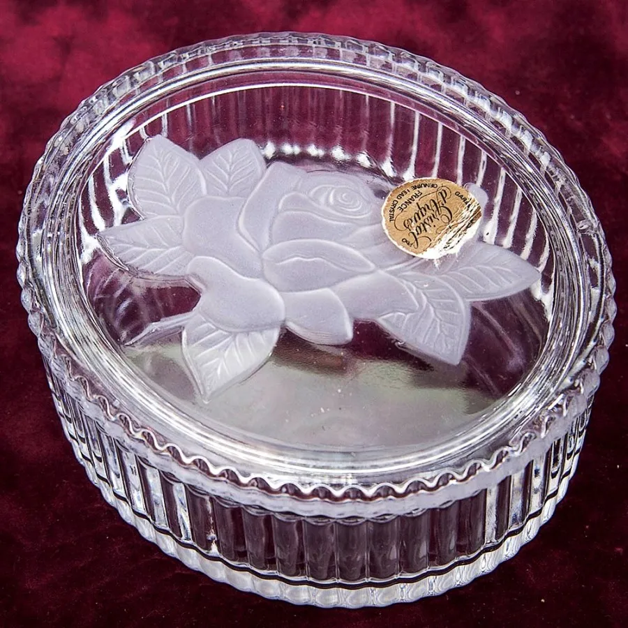 Шкатулка или Мелочевница «Хрустальная Роза». Vannes Le Chatel Франция -60гг.