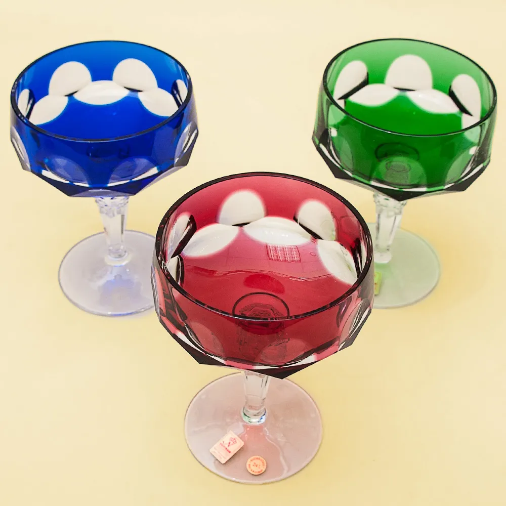 Набор «Креманок» из Цветного Хрусталя «ANTIKA», сигнирование - NACHTMANN Германия, 70 -е годы.