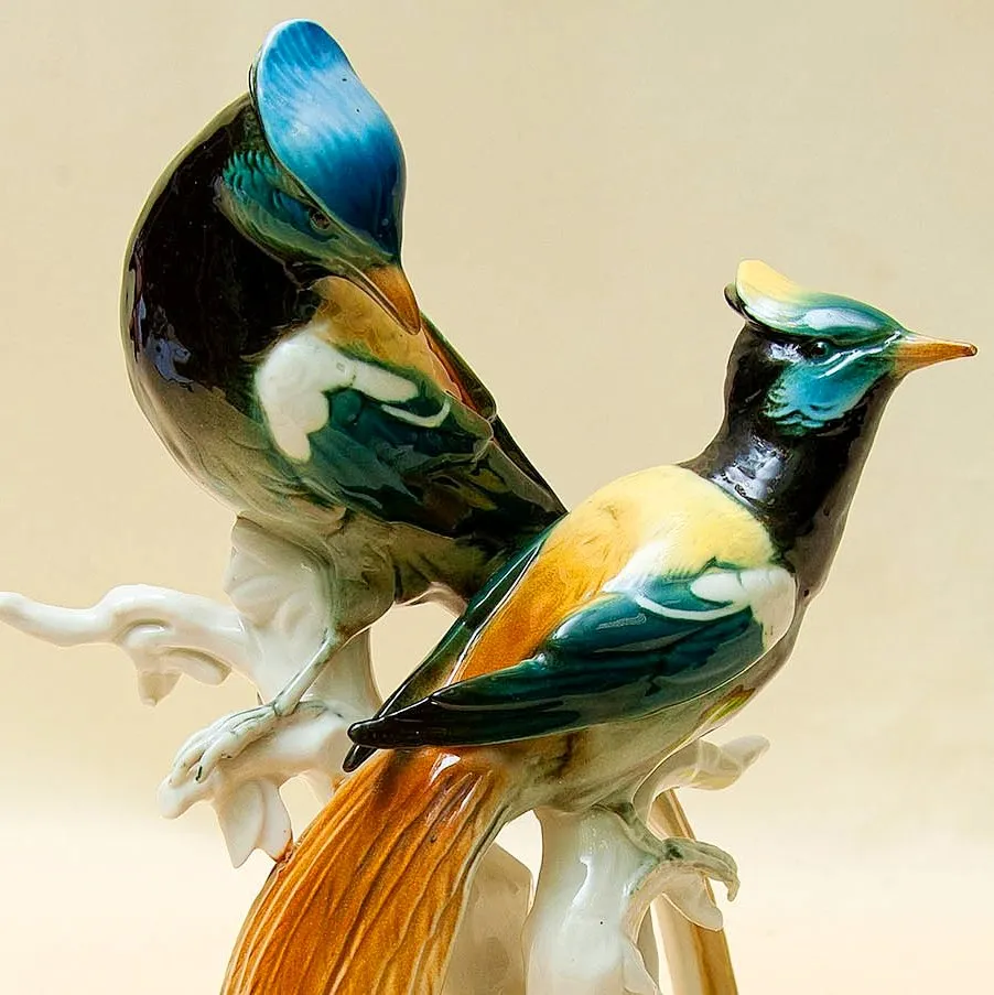 Пара Птиц - Фарфоровая Статуэтка «Райские птицы», Карл Энс / Karl Ens, Германия 50гг.