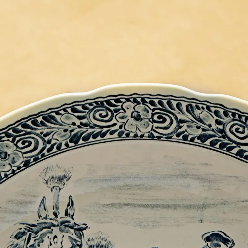 Декоративная Фарфоровая Тарелка «Зимний экипаж» DELFTs . d -40 см.