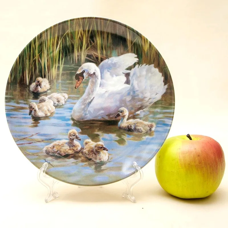 Коллекционная Тарелка «Гордые Лебеди» серия «Птицы у воды», Фарфор, Швейцария -1995г.