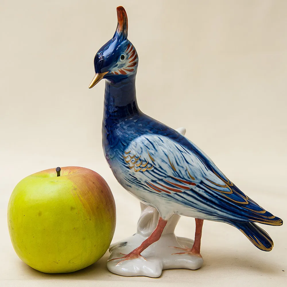 Птица - Фарфоровая статуэтка «Голубой Чибис», Карл Энс / Karl Ens,  Германия, 50-е годы ХХ века.