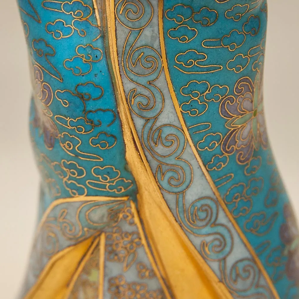 «Девушка в Кимоно» - Статуэтка в технике «Клуазоне» Китай 50 -е годы ХХ века Н - 37 см.