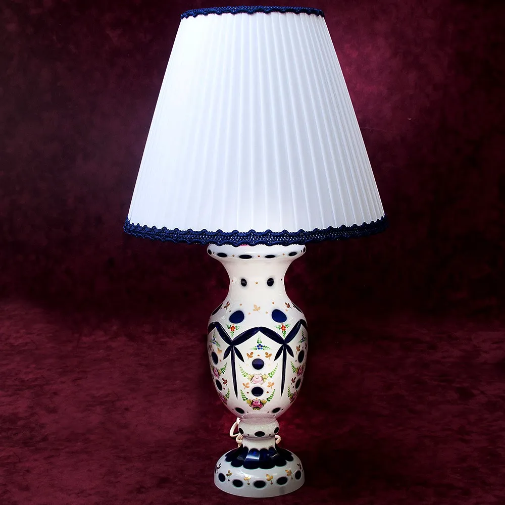 Классическая Настольная Лампа Светильник  в стеклянном корпусе. Германия - 60-70е гг.