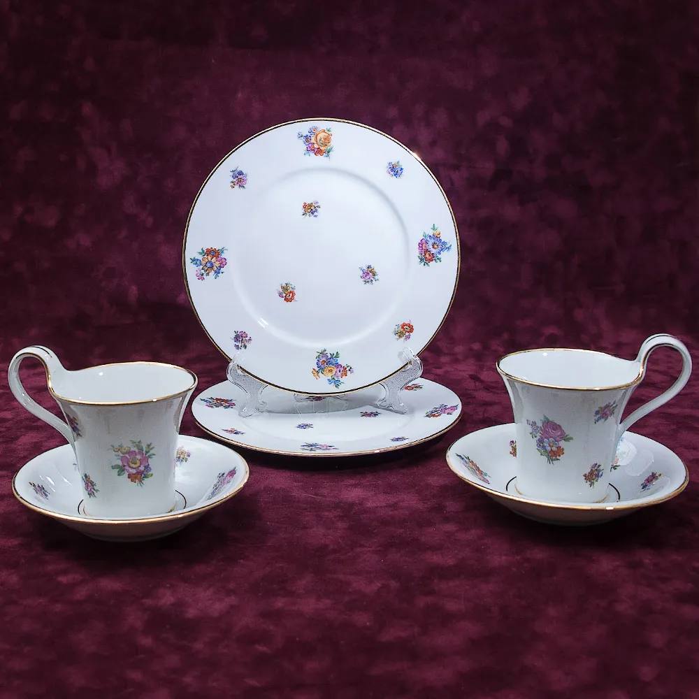 Чайный фарфоровый набор «Тет-а-Тет» - «ЛЕТО» Furstenberg, Германия 50 -егоды ХХ века.