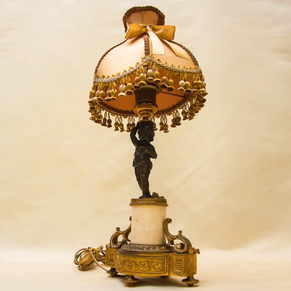 Винтажная Настольная Электрическая Лампа - Светильник «Путти - Ангелочек» Франция.