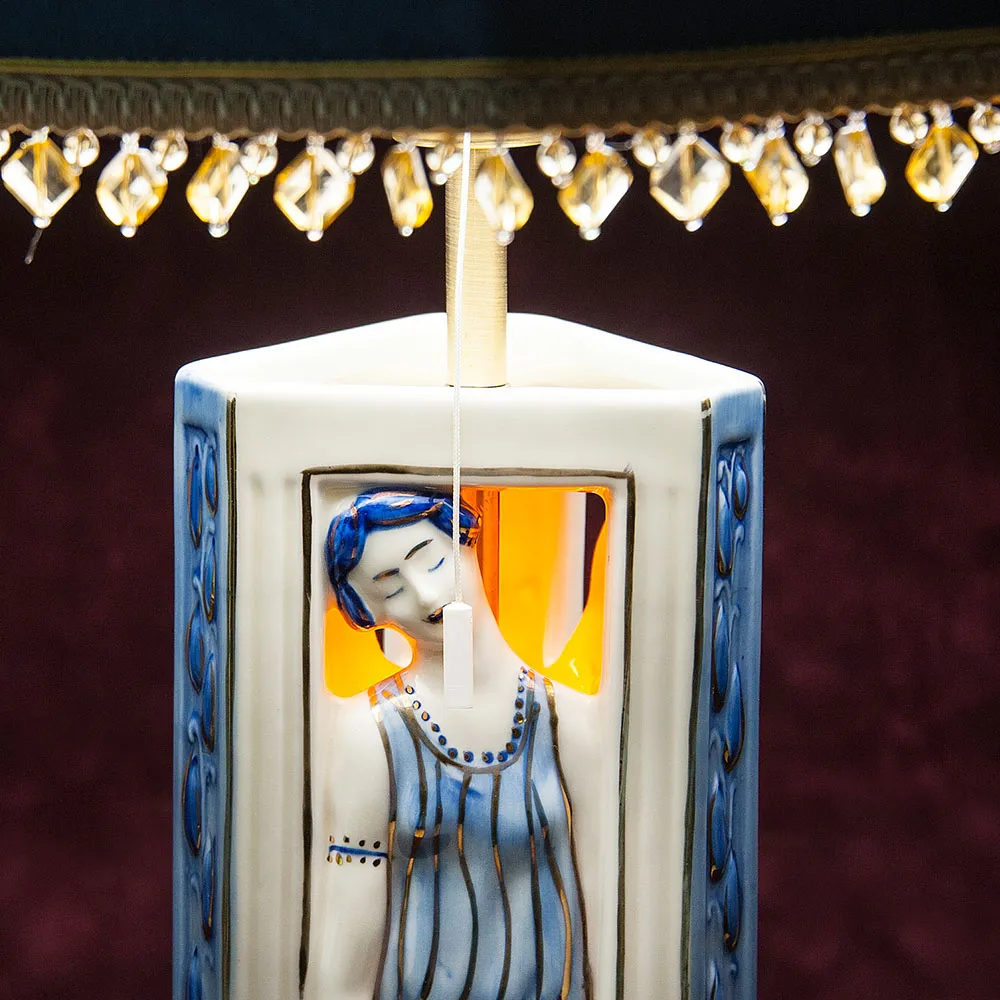 Настольная Электрическая Лампа - Светильник «Три Грации» АРТ-Деко Бельгия - 60гг.