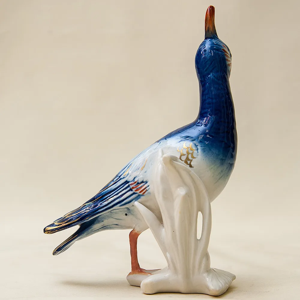 Птица - Фарфоровая статуэтка «Голубой Чибис», Карл Энс / Karl Ens,  Германия, 50-е годы ХХ века.