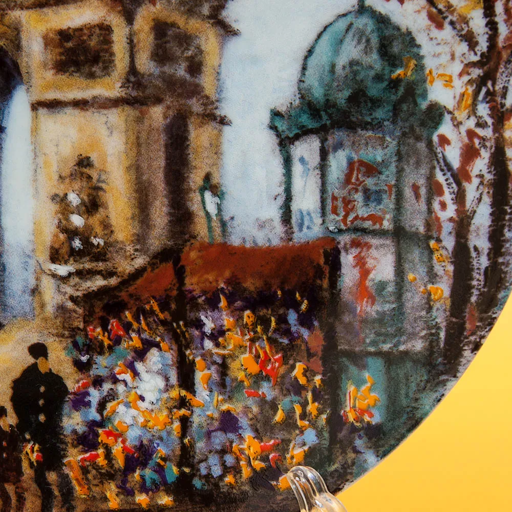 Коллекционная Тарелка «Париж - Триумфальная Арка» Фарфор, Лимож, Limoges, Франция.