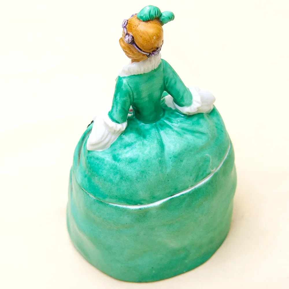 Редкость!!! Фарфоровая Шкатулка - Статуэтка «Дама в зеленом платье». SITZENDORF Германия