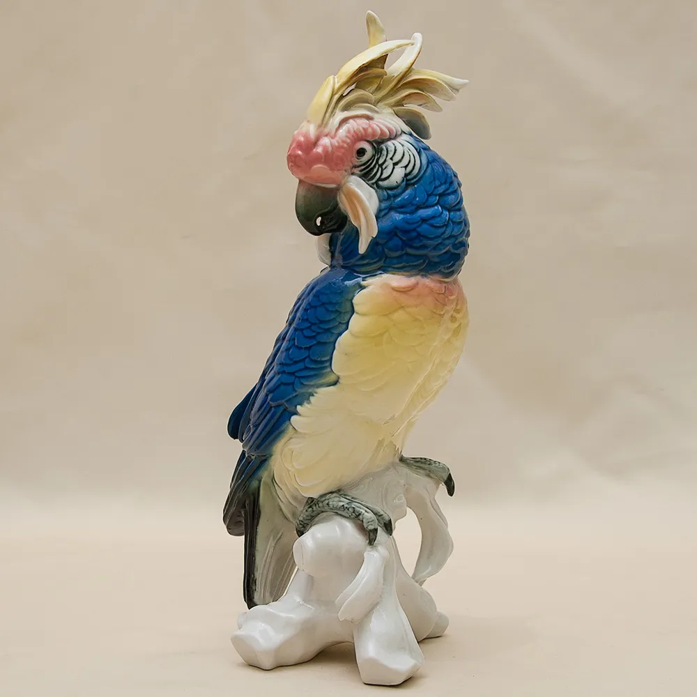 Фарфоровая статуэтка Птица - «Попугай - Какаду» Н -28 см., Карл Энс / Karl Ens,  Германия, 50-е гг.