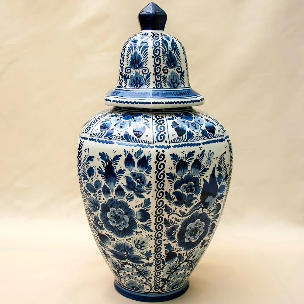 Большой Вазон «Райский Сад» Делфт - DELFTs, Голландия. Н-51 см. Середина ХХ века.