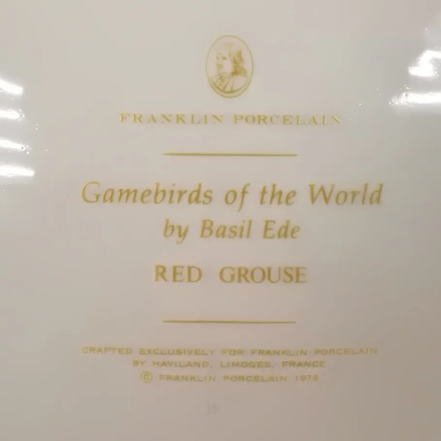 Коллекционная Тарелка «Шотландская Куропатка» Фарфор Лимож Limoges Франция 1979 год.