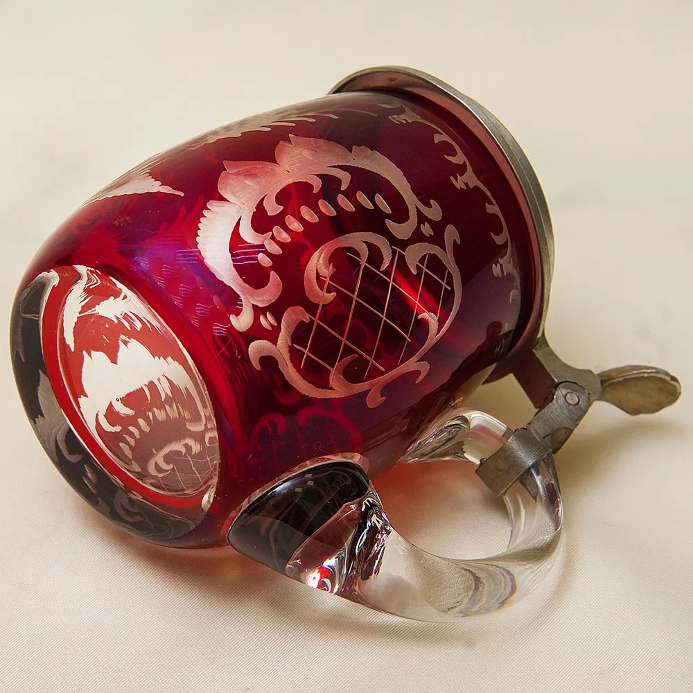 Пивная Кружка «Охота - Косуля», Цветной Хрусталь SCHONBORNER, Германия, 60 гг.