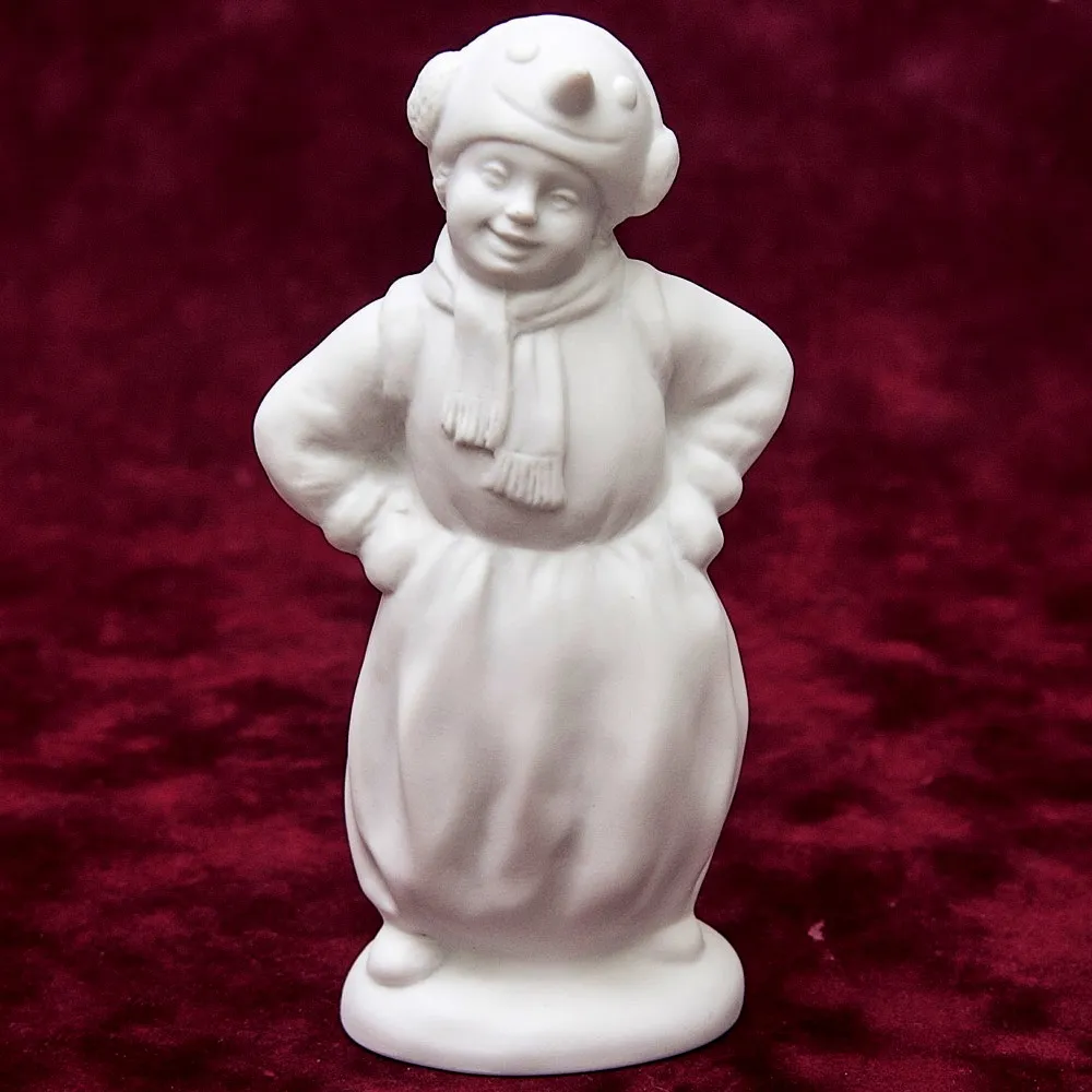 Коллекционная Авторская Статуэтка «Снеговик» из серии «Детский Утренник», фарфор ИФЗ, Россия.