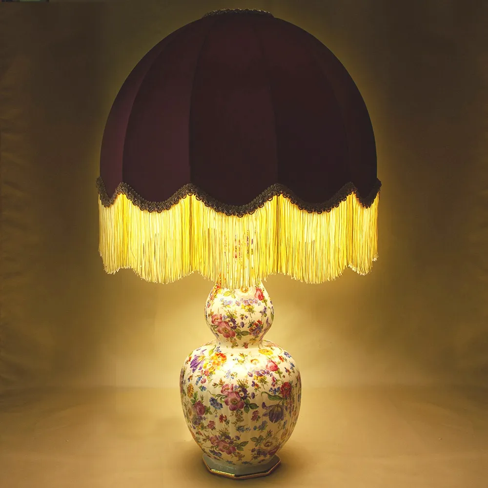 Большая Настольная Электрическая Лампа - Светильник «Цветочная Симфония» Бельгия Н-76 см.