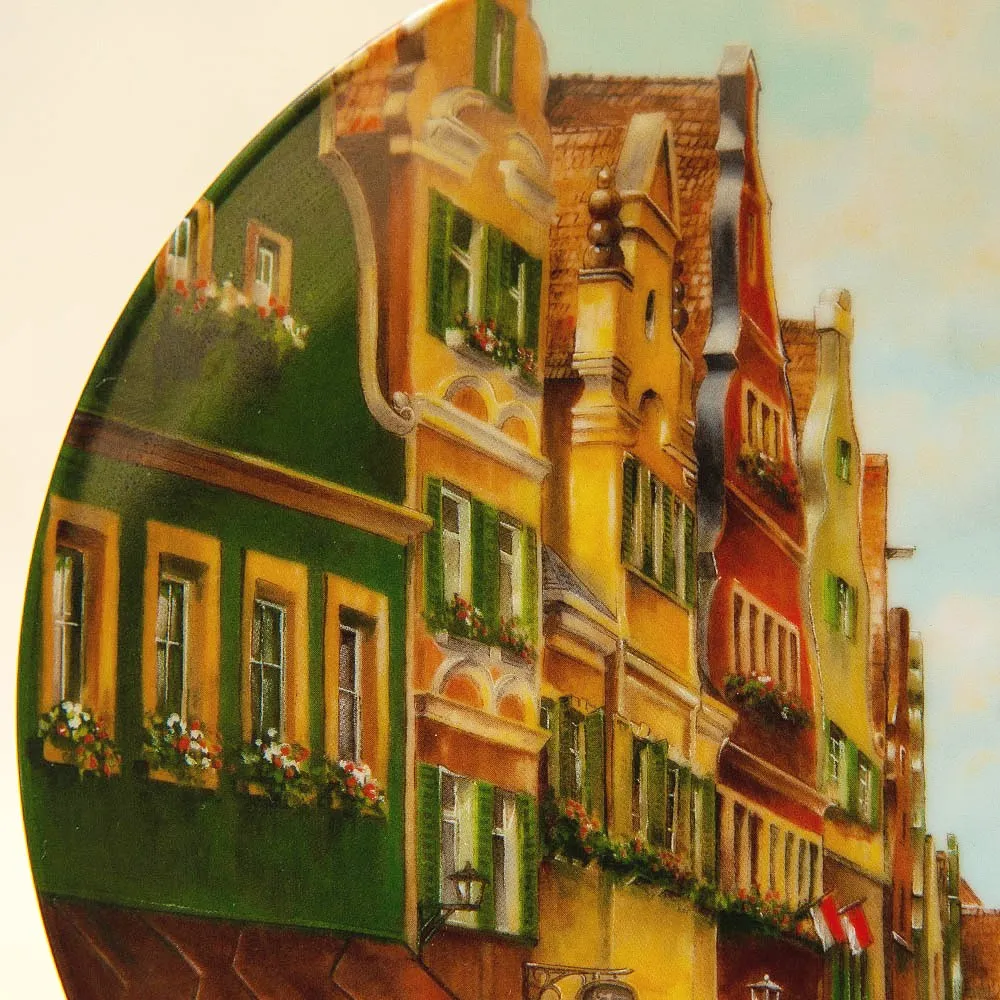 Коллекционная Тарелка «Королевские ворота в Эттингене» Фарфор VOHENSTRAUSS, Германия -1989 год.