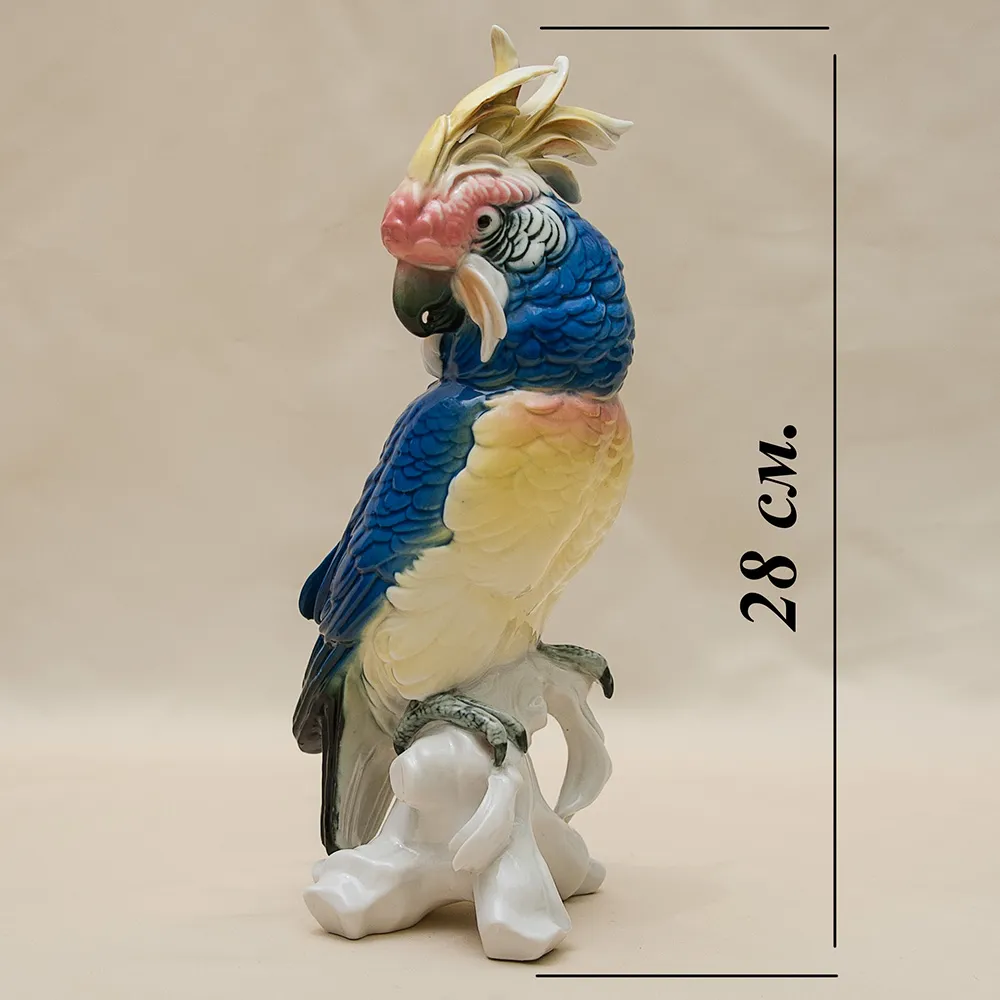 Фарфоровая статуэтка Птица - «Попугай - Какаду» Н -28 см., Карл Энс / Karl Ens,  Германия, 50-е гг.
