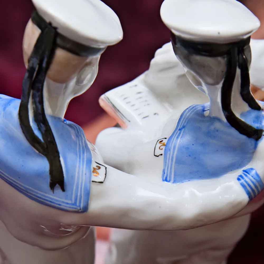 Знаковая Советская Фарфоровая Статуэтка «Нахимовцы» ЛФЗ СССР -1950-60 годы.