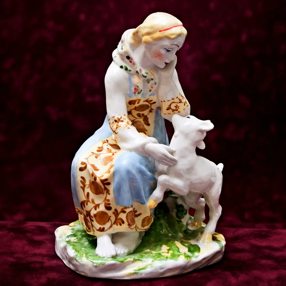 Редкость! Фарфоровая Статуэтка «Аленушка и братец Иванушка» ЛЗФИ. СССР 60-е годы ХХ века..