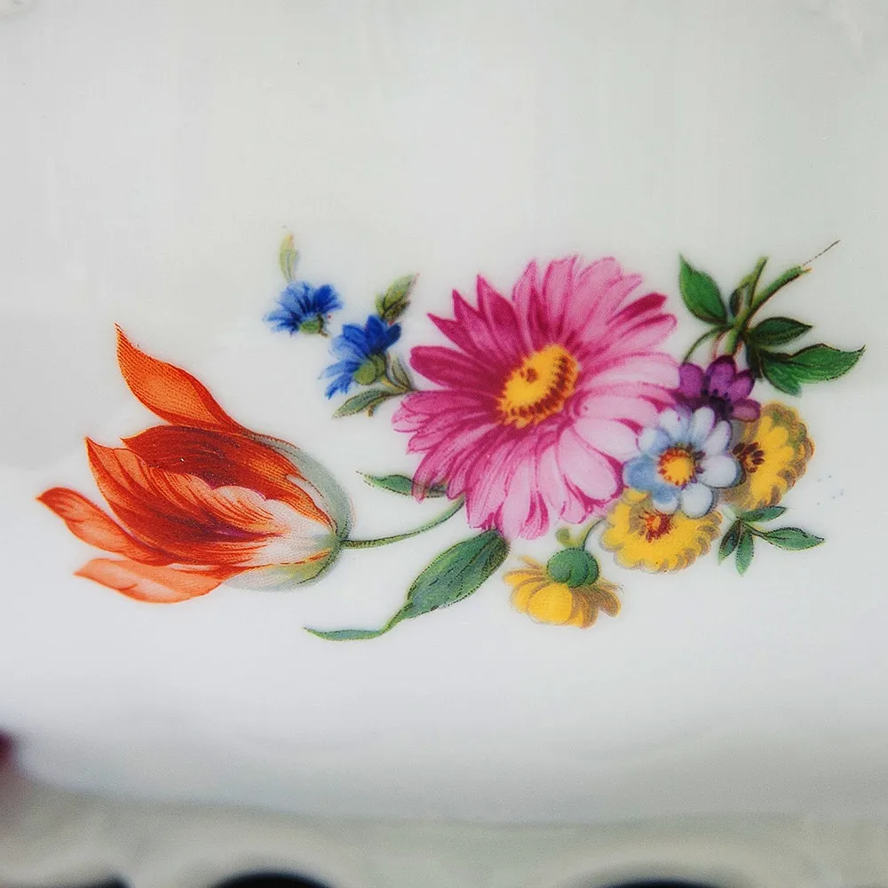 Фарфоровая Сахарница - Конфетница «Летний сад» Furstenberg, Германия середина ХХ века.