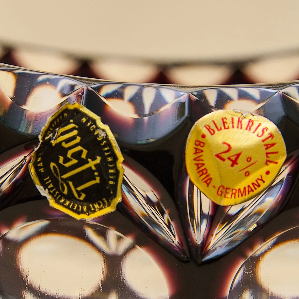 Ваза-Конфетница «ЛАДЬЯ» Цветной Хрусталь Trischler Winterhalder Германия 70-е гг.