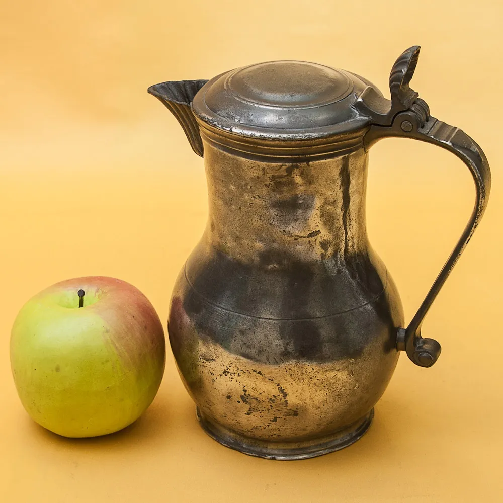 Антикварный Классический Небольшой Оловянный Кофейник на 1,3 литра. Бельгия,  ХIХ век.