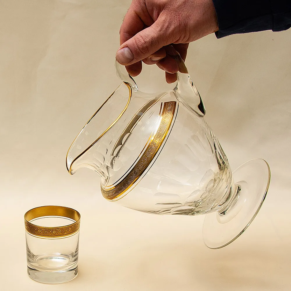 Набор для напитков из 6-и хрустальных стаканов и кувшина «Concorde», Theresienthal Германия, 50 гг.