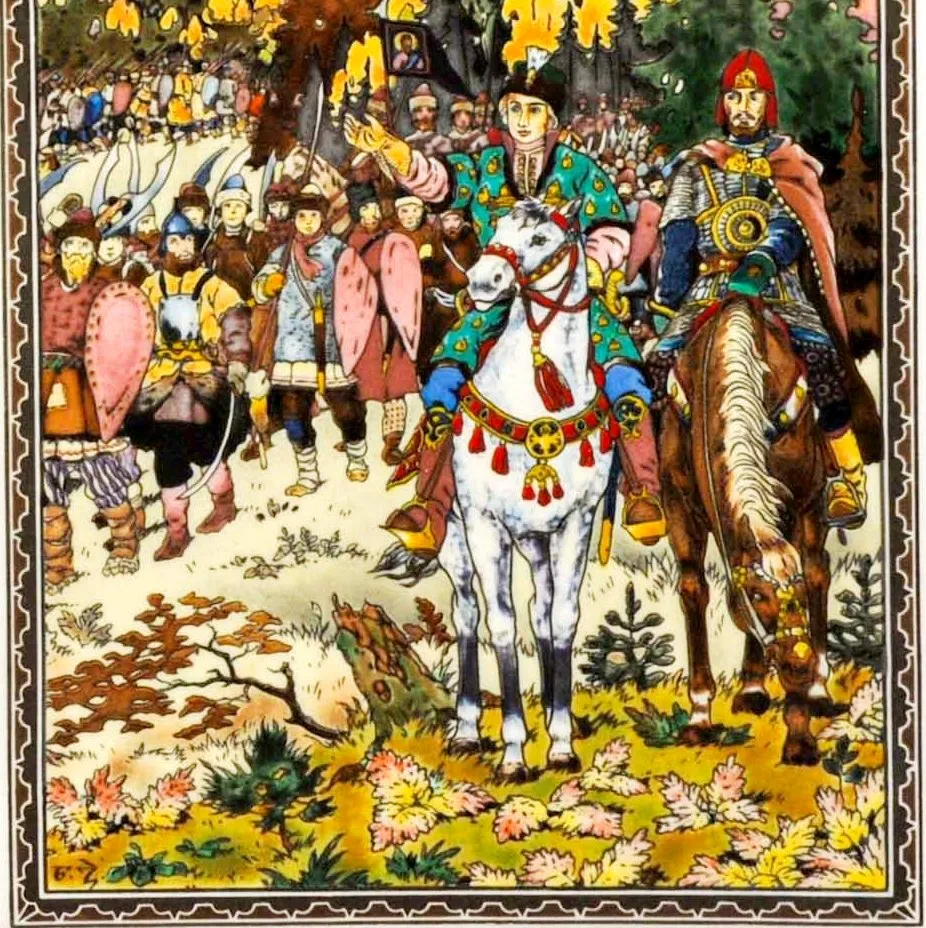 Картина - Панно - Фарфоровая Плакетка «Борис Годунов - На границе», Villeroy&Boch. Германия -1982 год.