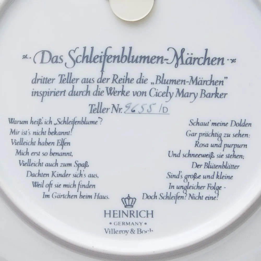 Коллекционная Тарелка - Блюдо «Фея Ибериса» Фарфор, Villeroy&Boch Германия -80 гг.