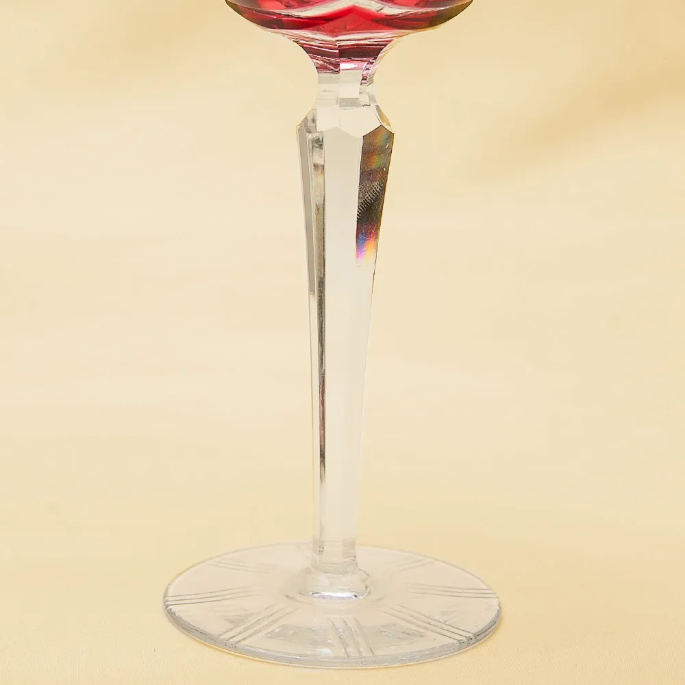 Набор для Вина Графин и 4-е Бокала серия «Portofino» Цветной Хрусталь, Annahütte Германия, 50 -е годы.