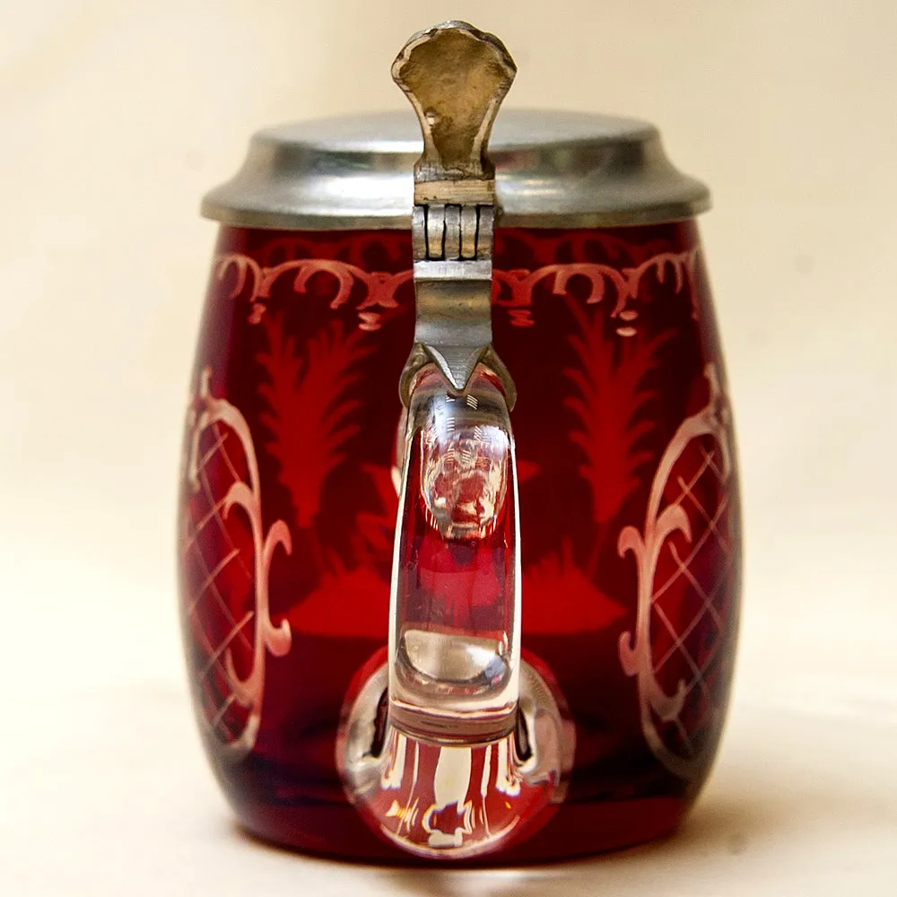 Пивная Кружка «Охота - Косуля», Цветной Хрусталь SCHONBORNER, Германия, 60 гг.