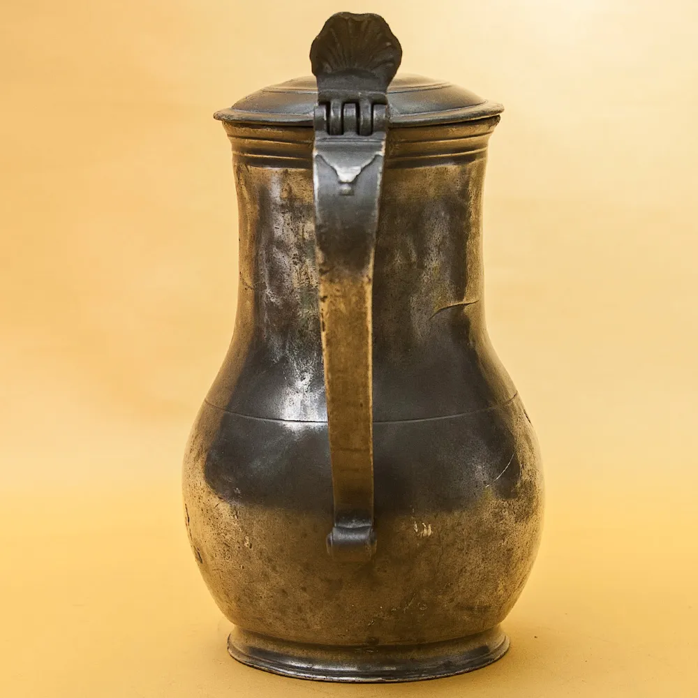 Антикварный Классический Небольшой Оловянный Кофейник на 1,3 литра. Бельгия,  ХIХ век.