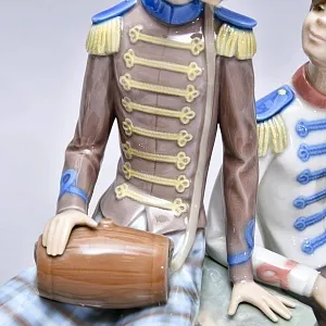 Редкость! Коллекционная Фарфоровая статуэтка «Маркитантка и Барабанщик», Lladro Испания.