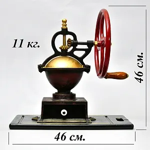 Большая Антикварная Чугунная Ручная Механическая Кофемолка ELMA, Франция начало ХХ века.