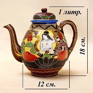 Антикварный Чайный фарфоровый сервиз в стиле Satsuma, Япония, FUTAJI, первая половина ХХ века.