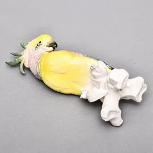 Птица - Фарфоровая статуэтка «Попугай Желто - Розовый Какаду» Н -19 см., Karl Ens Германия.