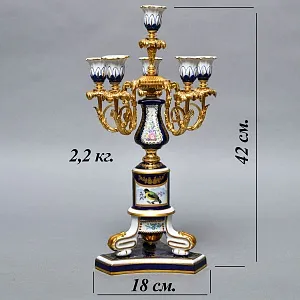 Редкость! Большой Фарфоровый Канделябр - Подсвечник на 6-ть свечей, Giulia Mangani Италия, середина ХХ века. 