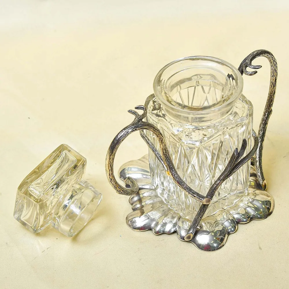 Винтажная Хрустальная Емкость - Банка с крышкой, Walker&Hall. Англия, SHEFFIELD.