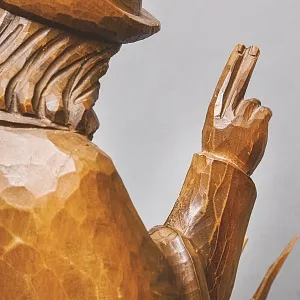 Большая Коллекционная Деревянная статуэтка «Охотник с Оленем», Германия середина ХХ века.