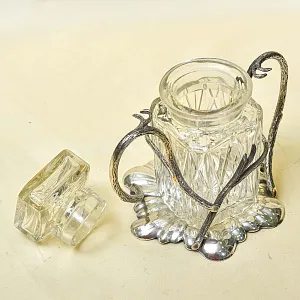 Винтажная Хрустальная Емкость - Банка с крышкой, Walker&Hall. Англия, SHEFFIELD.