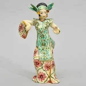Коллекционная Фаянсовая статуэтка "Балийский танец", Poterie D'Art de Lausanne Швейцария - вторая половина ХХ века.
