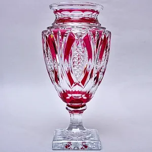 Редкость! Хрустальная Ваза на ноге VAL SAINT LAMBERT (Вал Сант Ламберт) Бельгия, середина ХХ века.