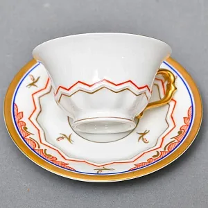 Антикварная Фарфоровая Кофейная пара в стиле Шинуазри, ROSENTHAL Германия, 1891 - 1906 годы. 