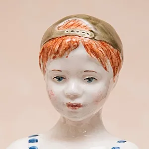 Большая Фаянсовая Статуэтка «Юный Рыбак», Конаковский Фаянс, Россия.