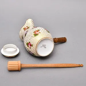 Фарфоровый Кувшин - Чайник для подачи горячего шоколада «Цветочная россыпь» с лопаткой, Франция.