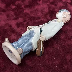 Фарфоровая статуэтка «Клоун со скрипкой» Lladro, Испания - 1987 год.