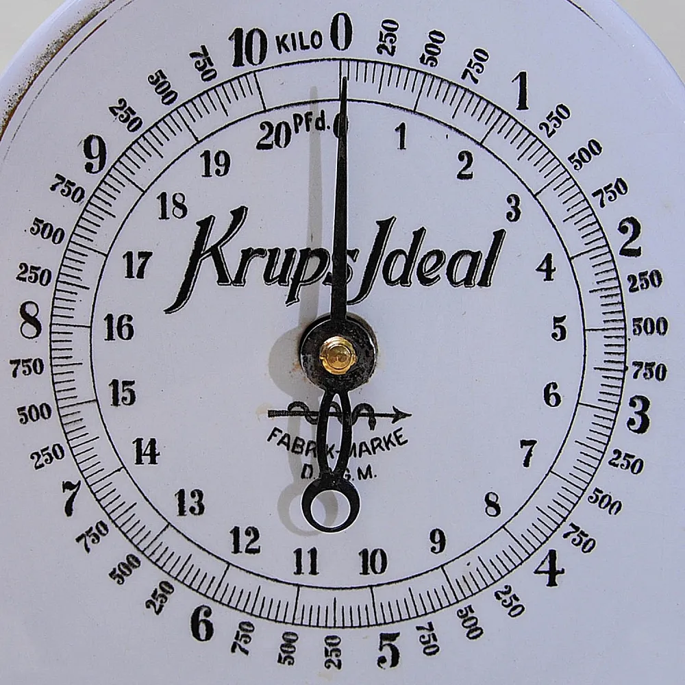 Редкость! Старинные Кухонные Фарфоровые Весы на 10кг. KRUPS IDEAL, Германия -1915 год.